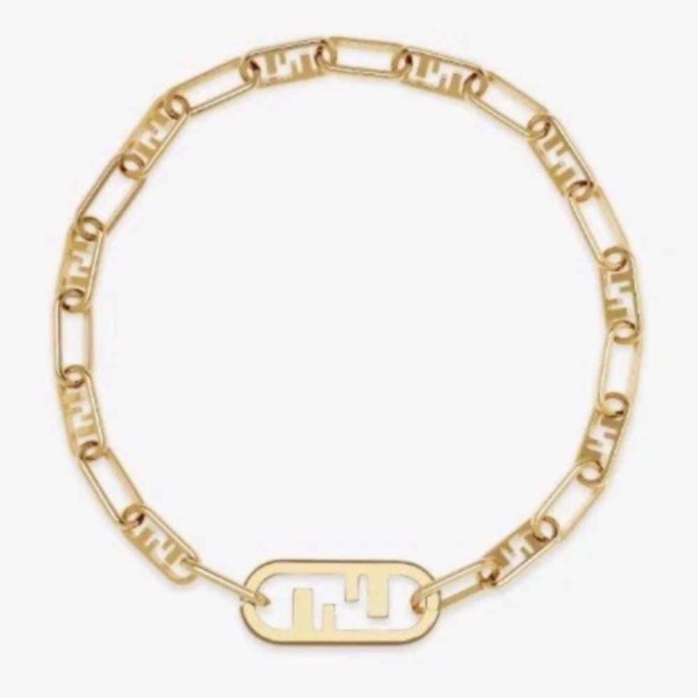 Authentic Fendi FF O’Lock Choker Necklace Gold RETIRED